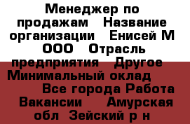 Менеджер по продажам › Название организации ­ Енисей-М, ООО › Отрасль предприятия ­ Другое › Минимальный оклад ­ 100 000 - Все города Работа » Вакансии   . Амурская обл.,Зейский р-н